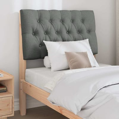 vidaXL - Gestoffeerd - hoofdbord - Donkergrijs - 80 - cm - Massief - grenenhout