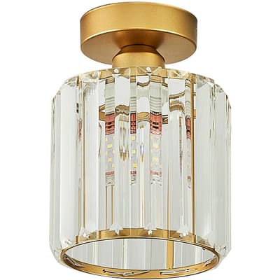 Moderne kristallen plafondlamp dicht bij plafondlamp halverlichting voor slaapkamer badkamer goud