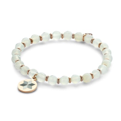 CO88 Collection Majestic 8CB 90502 Natuustenen Armband - Jade - One-size / 6 mm - Wit