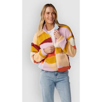 Rip Curl Retro Swell Standard Z/T Polar Fleece Jas patroon