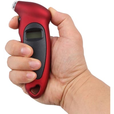 Achtergrondverlichting Zeer nauwkeurige digitale bandenspanningsmeter voor autobandenspanning rood