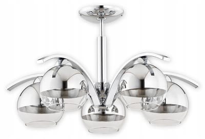 Lemir Leo Chroom Hanglamp 5-lichts E27 Modern Klassiek