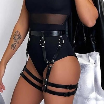 Lederen Dij Kousenband Riem Been Harnas Sexy Been Harnas Leer Leer Beperkingen Lederen Dij Kousenband Riem Been Harnas brown