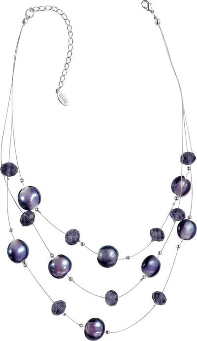 Behave - Ketting met ronde en facet geslepen kralen, nikkelvrij - Trendy modeaccessoire - 41 cm + 7,5 cm verlengketting