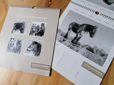 Verjaardagskalender Ton van der Weerden - kalenders - fotografie - trekpaarden - 210 x 240 mm