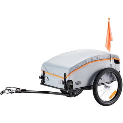 VEVOR fietskar 45kg draagvermogen transportkar opvouwbaar en compact op te bergen met universele koppeling waterdichte hoes 40cm wielen veilige reflectoren geschikt voor 558,8-711,2mm fietswielen
