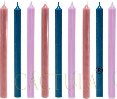 Cactula Gekleurde Luxe Lange dinerkaarsen 28 cm - Fall - Oudroze - Lila - Blauw - Kaarsen