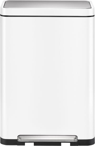 EKO - X-Cube recycling pedaalemmer 20+20 liter - Steel Stainless steel Polypropylene - wit, mat RVS - Prullenbak