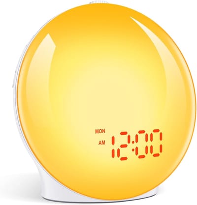 SnelShoppen - Cadrim Wake Up Lichtwekker - Daglichtwekker met Zonsopgang en Zonsondergang Simulatie, Dubbele Alarmen, 7 Natuurlijke Geluiden, FM-Radio