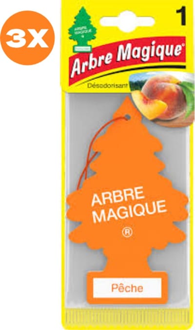 3 stuks Pêche Perzik Arbre Magique Geurboom Luchtverfrisser voor in de auto – Car Parfum – Geurboompje – Geurbooster – Wonderboom – Geurverfrisser – Nieuwe Auto – Autogeur – Autoparfum – Geurblad - Zomer Fris