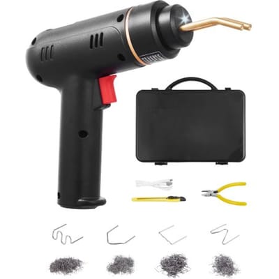 VEVOR Plastic Welder, 120W laspistool met 400 stuks 4 soorten hete nietjes, plastic reparatieset voor plastic autobumpers voor kajaks, speelgoed, repareren van plastic scheuren