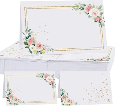 Tafelkaarten met Elegant Bloemendesign - 50 Stuks voor Feestelijke Gelegenheden