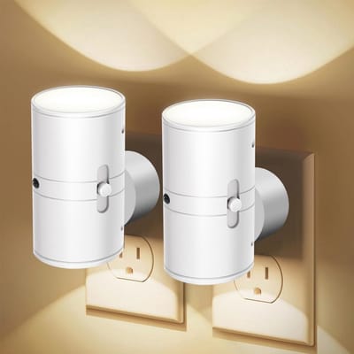 Hoogwaardige LED-wandlamp/nachtlamp, met stekker, bewegingssensor, dimbaar, geschikt voor gebruik binnenshuis, in gangen, slaapkamers en trappenhuizen (wit).