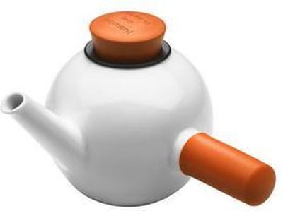 Qdo Theepot Porselein - Rond - Met Zijhandvat - 1 liter - Oranje