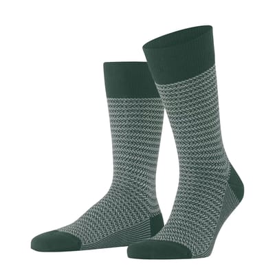FALKE Family Special Edition eenkleurig katoen sokken heren groen - maat 39-42
