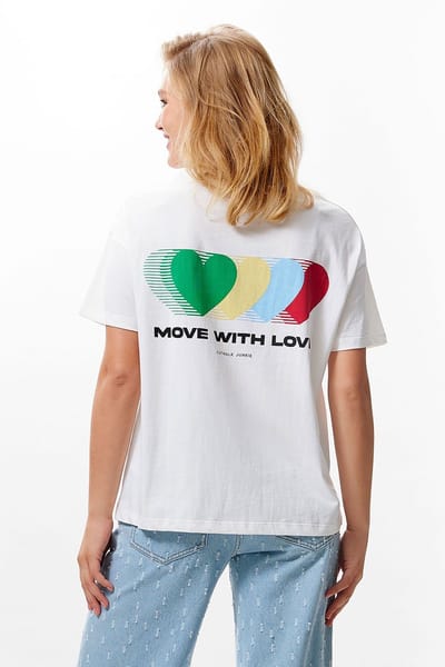Catwalk Junkie Graphic Tshirt Tops & T-shirts Dames - Shirt - Wit - Maat 36