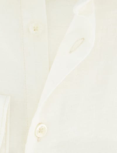 Creme linnen John Miller overhemd cutway boord