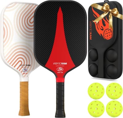 Pickleball Paddel Set - Pickleball Rackets - Sport en Recreatie - Lichtgewicht Carbon Fiber - 4 Rackets 4 Ballen