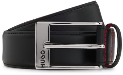 HUGO Leren Riem Barney Leather Belt W85 Black Zwart