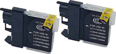 KATRIZ® huismerk inkt voor|Brother /LC980/LC985/LC1100/LC1100HBK|29ml | ( 2stuks)