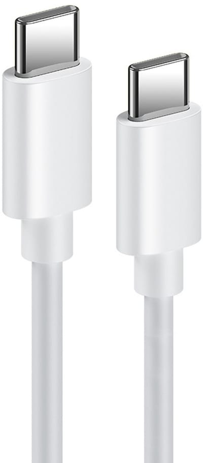 USB-C naar USB-C snellader adapter oplader en data kabel - 65W - geschikt voor o.a. telefoon en laptop - 1 meter - wit