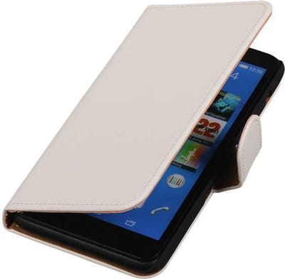 Sony Xperia C4 Hoesje Wit - Book Case Wallet Cover Telefoonhoes