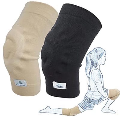 Gel kniebeschermers voor dans en sport, ondersteuning en demping (1 paar) - Beige