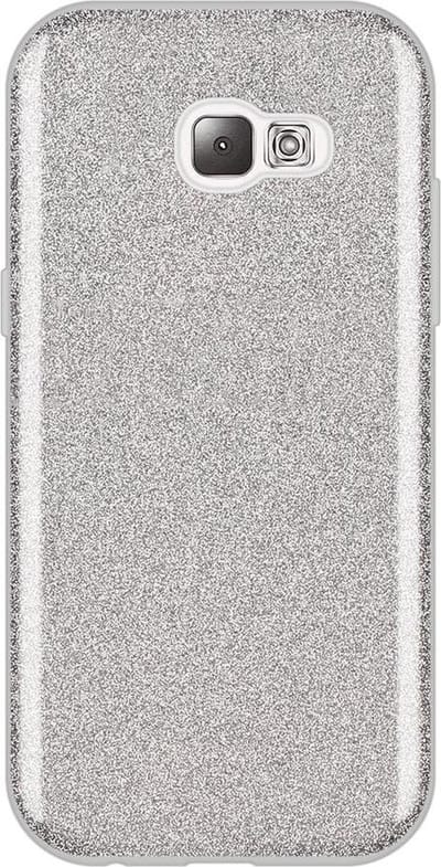 HB Hoesje Geschikt voor Samsung Galaxy A5 2017 - Glitter Back Cover - Zilver