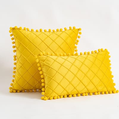 Schattige Pom-poms Kussenhoezen 30x50cm 45x45cm Luxe Gestructureerde Vierkante Kussenhoes voor Bank Slaapkamer Kussensloop Kerstcadeau 45x45cm 1pcs cover
