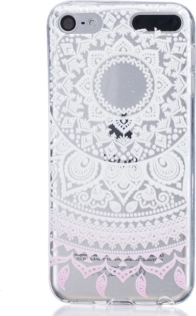 Peachy Mandala transparant hoesje patroon TPU case geschikt voor iPod Touch 5 6 7 - Wit Lichtroze