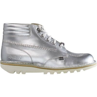 Kickers Throwback Enkellaarsjes Dames Zilver