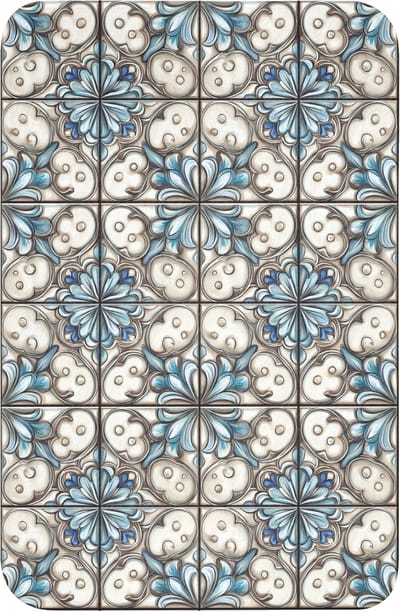 WC mat 40x60 cm - Antislip - Barok - Tegel - Kleurrijk - Toiletmat - Vloermat - Douchemat - Toilet tapijt - Toiletmatten