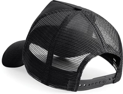 Beechfield Heren Half Mesh Trucker Cap / Hoofddeksel (Zwart)