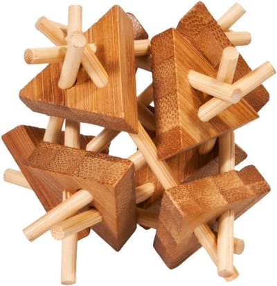Fridolin 17160-3D-puzzel van bamboe - staaf met driehoek