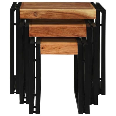 vidaXL - Nesttafel - 3 - st - Bruin - en - Zwart - 50 - x - 40 - x - 45 - cm