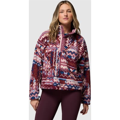 Columbia Helvetia II Printed Cropped Half Snap Half-Zip Fleece Trui rood