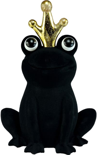 Decoratieve kikker, kikkerprins, lentedecoratie, kikker met gouden kro
