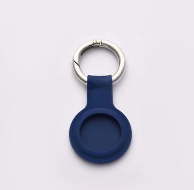 Hoesje geschikt voor AirTag - AirTag sleutelhanger - Siliconen case - Airtag protector - Hanger - Donkerblauw - Spullen kwijtraken - Jonyx