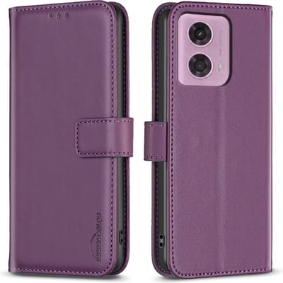 BINFEN Hoesje - Geschikt voor Motorola Moto G04(s) / G24 / E14 Hoesje - BINFEN Color Book Case - Paars