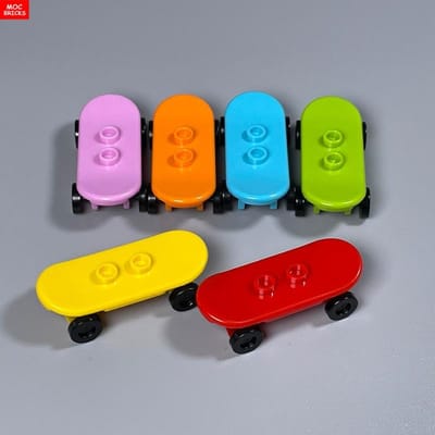 6 stuks MOC Blokken Speler Skateboard met Wielen Park Straatscène Bouwstenen 88422 42511 Kinderspeelgoed Cadeaus