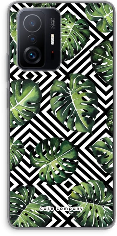 Case Company® - Hoesje geschikt voor Xiaomi 11T hoesje - Geometrische jungle - Soft Cover Telefoonhoesje - Bescherming aan alle Kanten en Schermrand