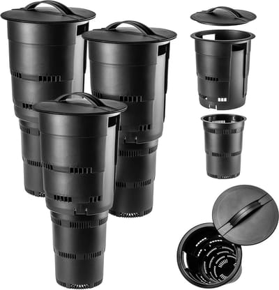 Tuincompostbak - Compostemmer Mest - Afval Verwerken - Ondergronds Geplaatst - 3 stuks 53 cm - Zwart