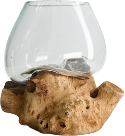 Dijk Natural Collections-Teak standaard met glas-Naturel-20x20x20