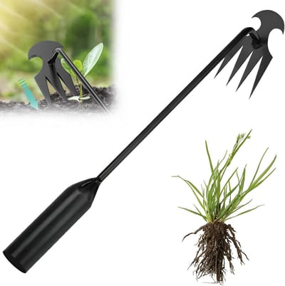 Set 40+50cm roestvrijstalen onkruidverwijderaars – geschikt voor graven, wieden en complete onkruidwortelverwijdering
