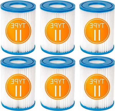 Vervangingsfilters voor Opblaasbare Zwembaden en Spa's - Type II, 6 Stuks, Geschikt voor Diverse Modellen