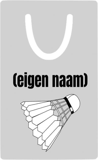 Hacebo® - badminton shuttle met eigen naam metalen boekenlegger - Badminton - badmintonner - sport - verjaardag cadeau - kado - geschenk Bladwijzer boekenleggers - 7.6 cm x 5cm