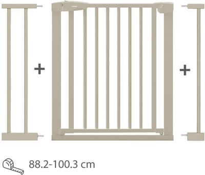 LUVION® Safety Gate Plus Traphekje – Klembevestiging (Zonder Boren Mogelijk) – 88–100 cm – Beige