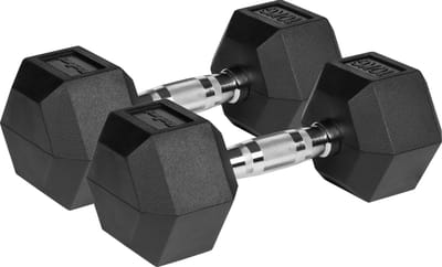 Rebel Active Serie - Hexagonale Gewichten - 2x10 kg - Gietijzeren en Rubbercoating - Veilig en Duurzaam