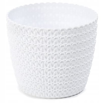 Magnolia Jersey Pot Wit 22cm - Stijlvolle Wollen Look voor Binnen & Buiten