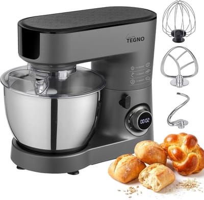 Krachtige Keukenmixer - Standmixer Deeg - Professioneel Bakken - 6.5L Kom Digitaal - 42x22x36cm - Antracietgrijs